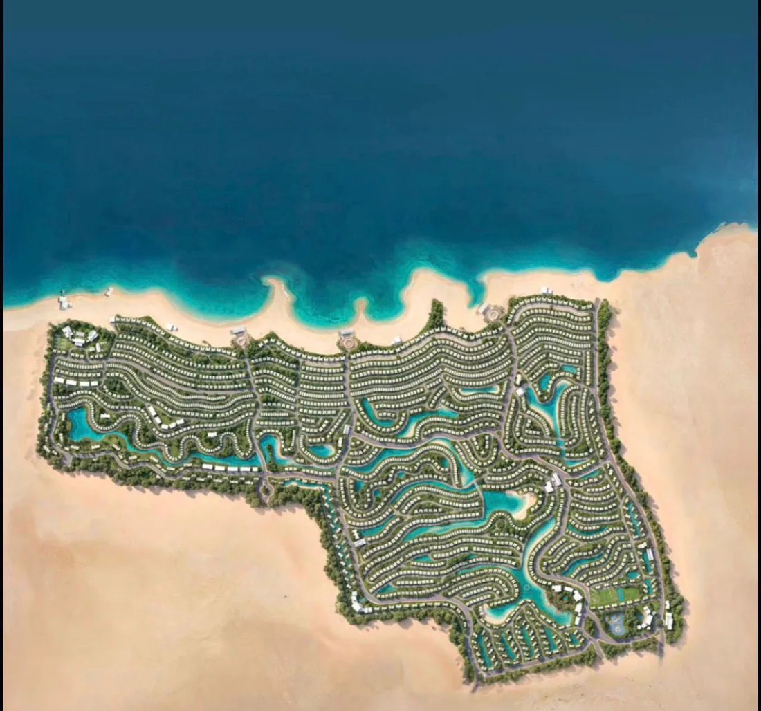 Hacienda Ras El Hekma masterplan — aerial site plan for the Palm Hills Ras El Hekma coastal project